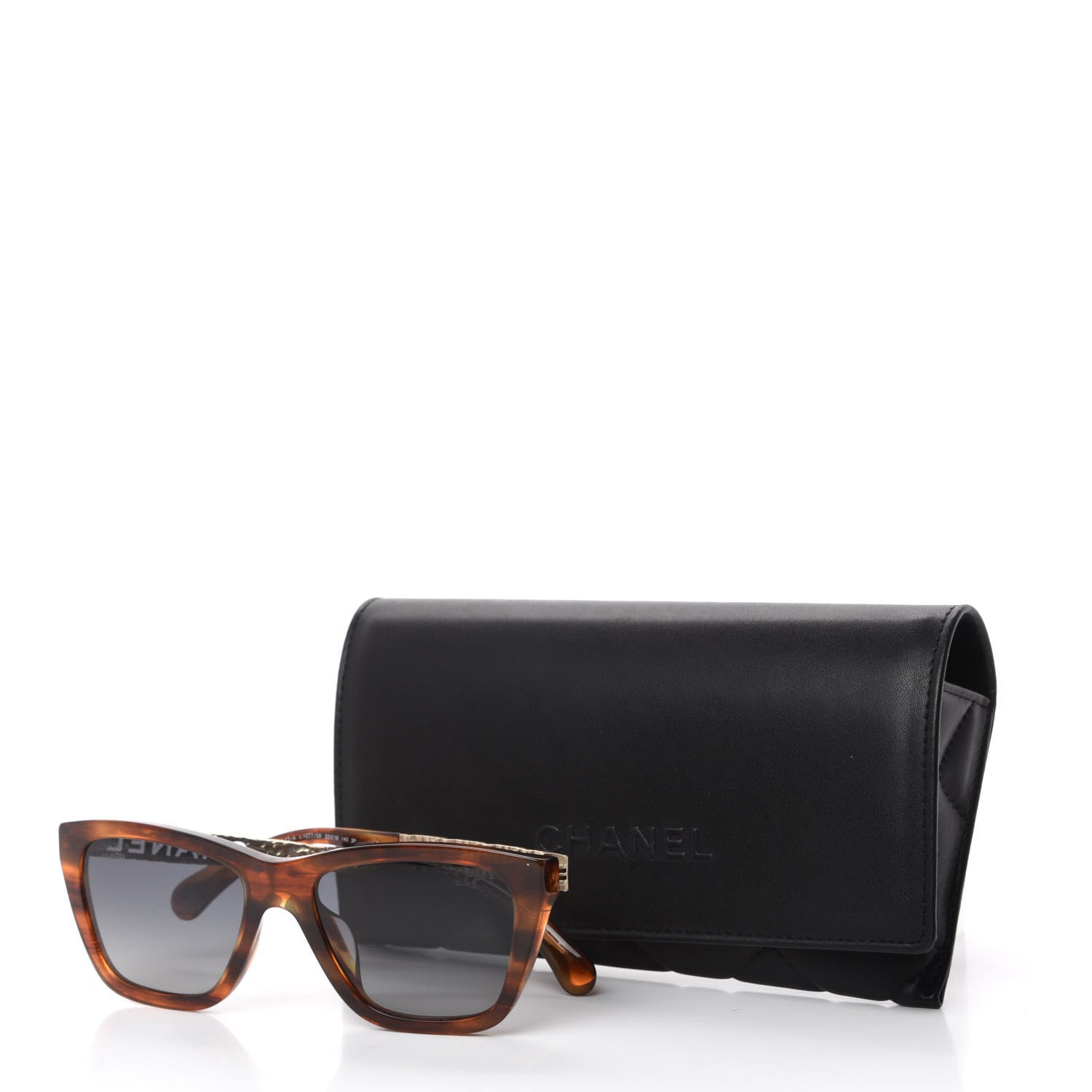 Chanel Acetate Metal Rectangle Sunglasses 5442-A Tortoise 9 of 9