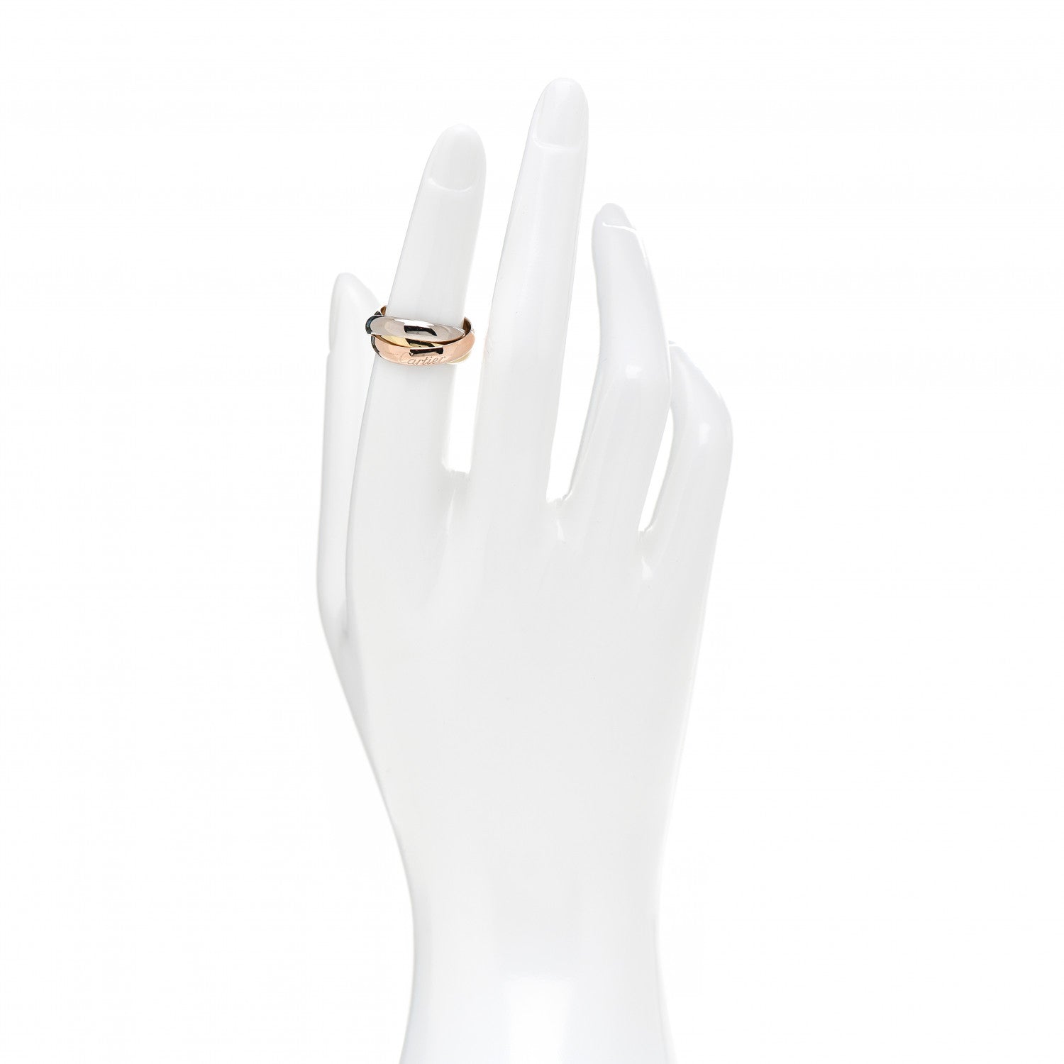 Cartier 18K Pink Yellow White Gold Classic Trinity Ring 49 5 2 of 5