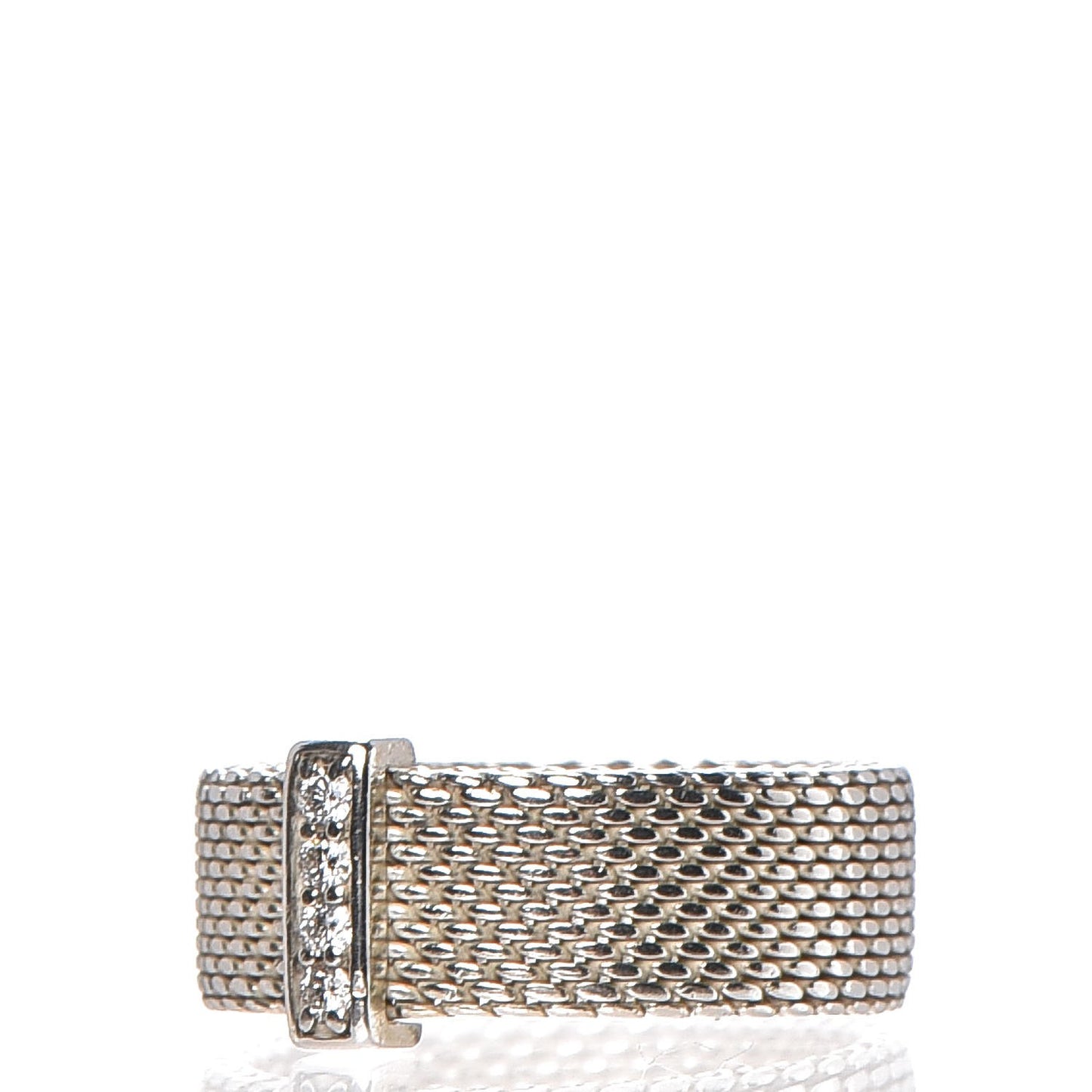 Sterling Silver Diamond Somerset Mesh Ring 51 5.75