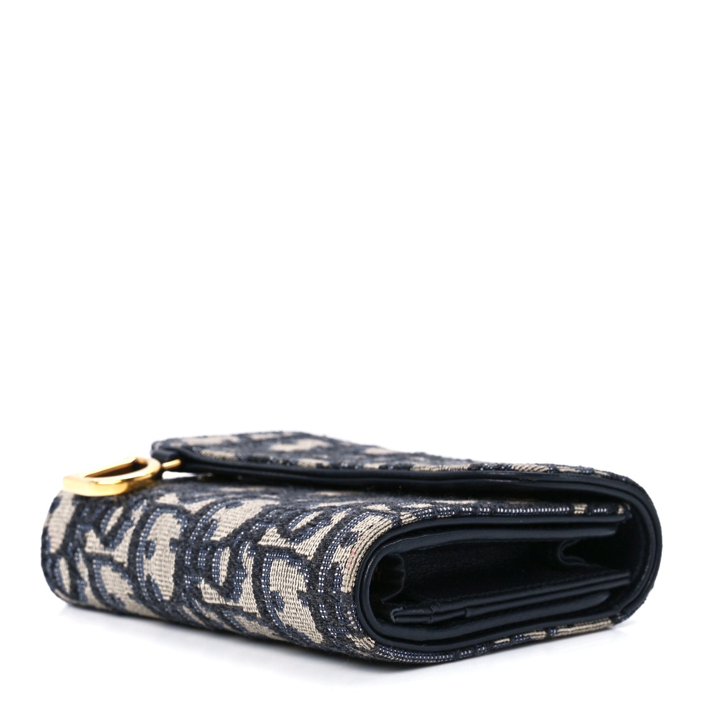 Oblique Saddle Lotus Wallet Blue