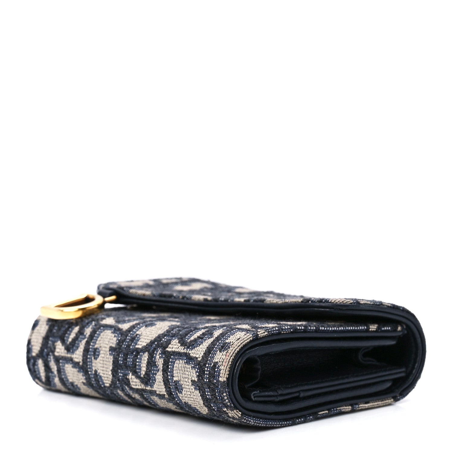 Christian Dior Oblique Saddle Lotus Wallet Blue 12 of 15