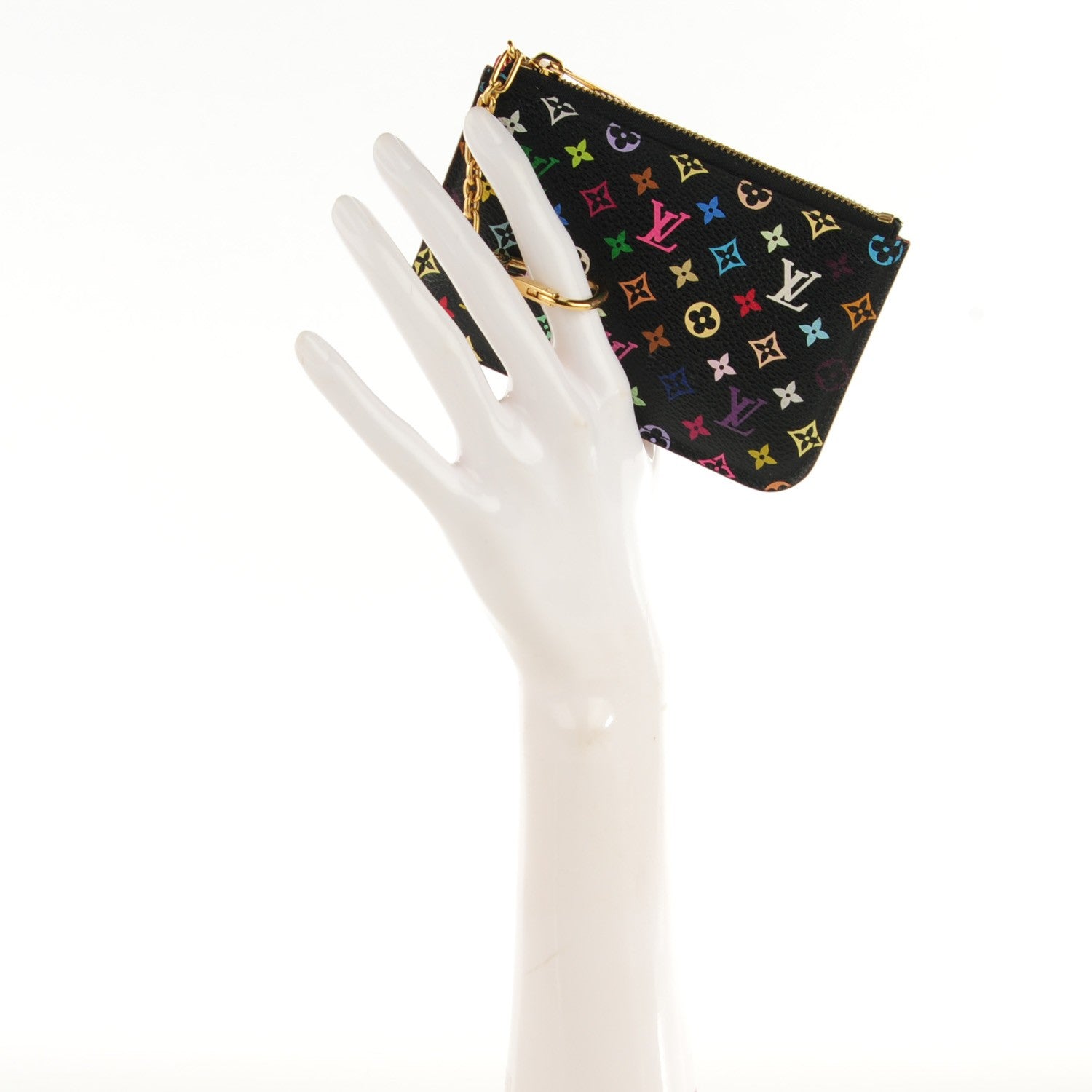 Louis Vuitton Monogram Multicolor Key Pouch Black Grenade 2 of 7