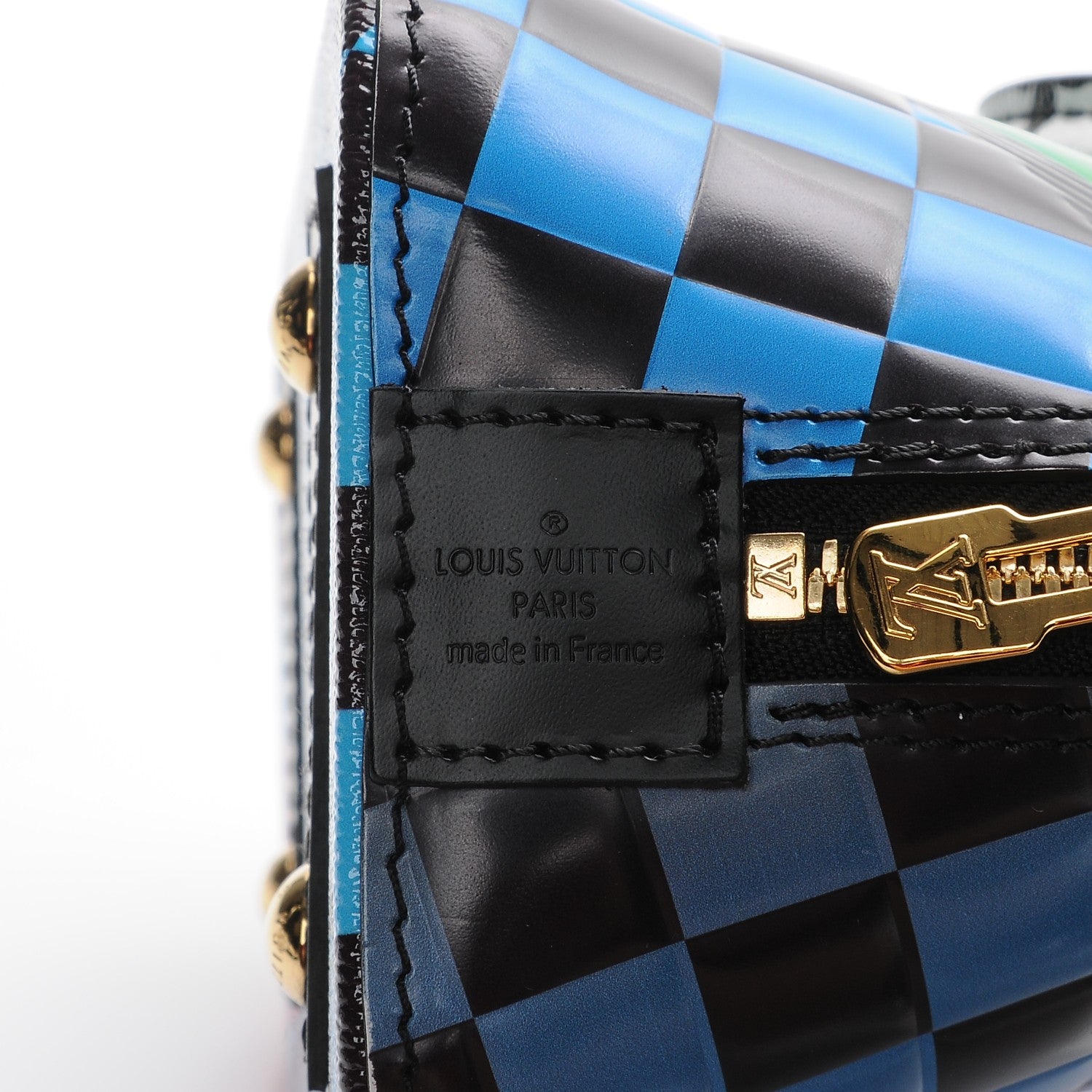 Louis Vuitton Epi Damier Race Alma BB Blue Vert 6 of 8
