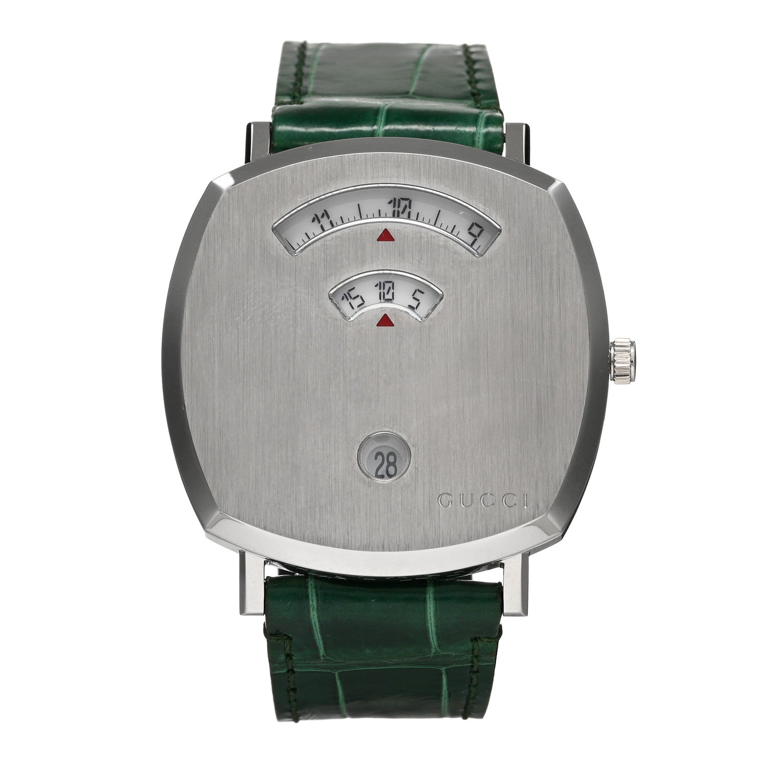 Gucci Stainless Steel Alligator 38mm Grip Quartz Watch Green 1 of 4