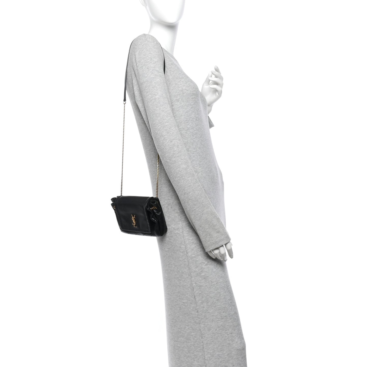 Lambskin Quilted Monogram Mini Nolita Black