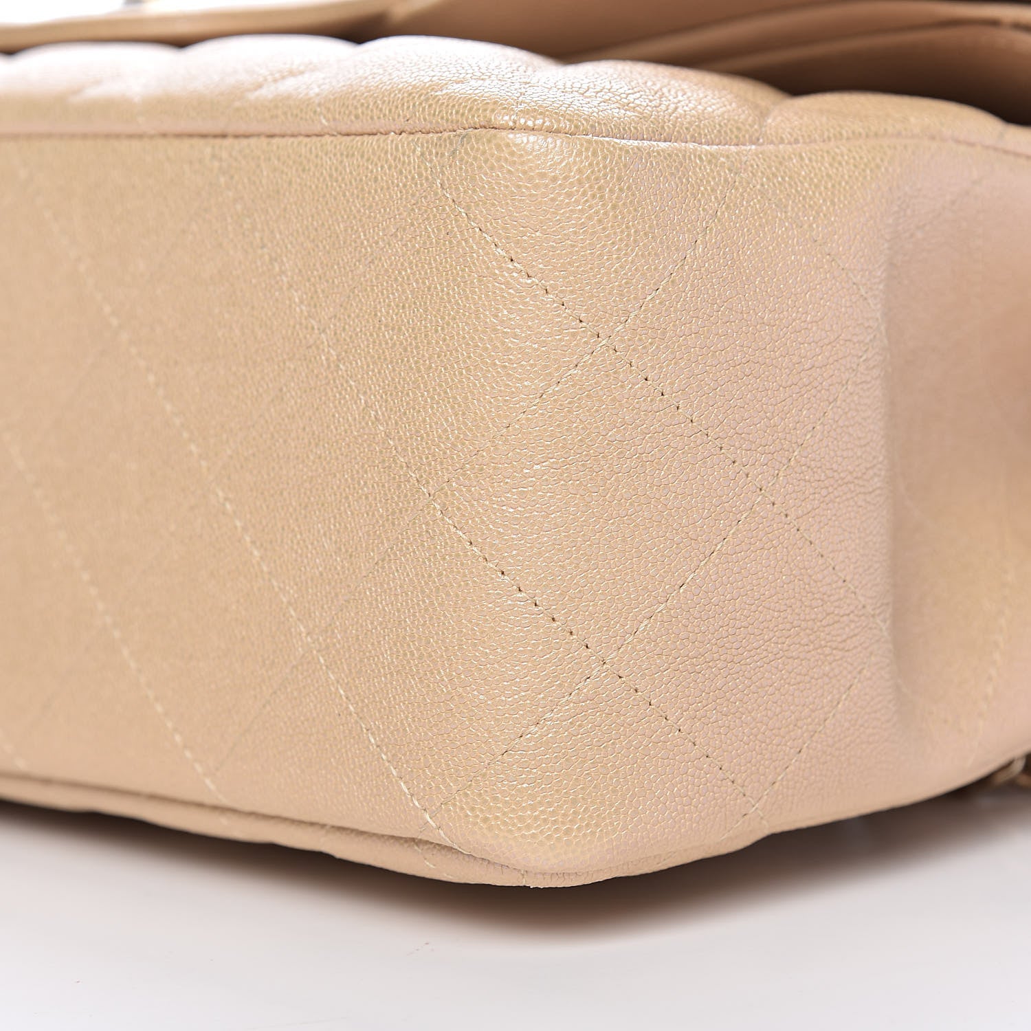 Chanel Iridescent Caviar Quilted Jumbo Double Flap Beige 9 of 10