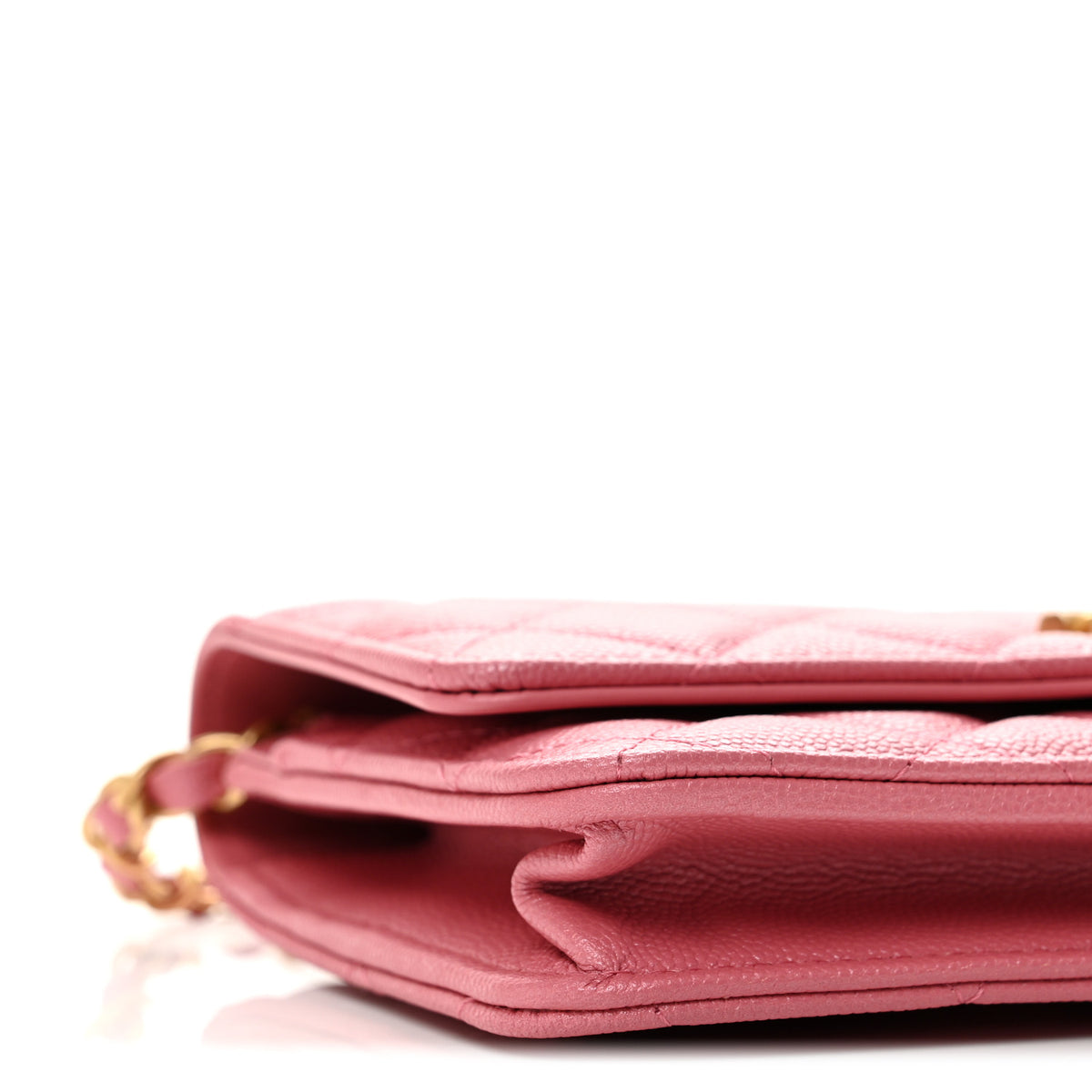 Caviar Quilted CC Turnlock Wallet On Chain WOC Pink