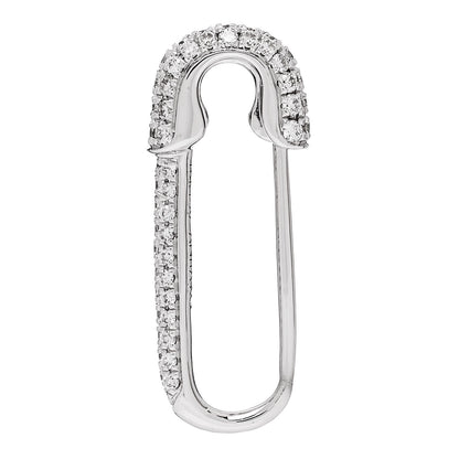 Anita Ko 18K White Gold Diamond Mini Safety Pin Earring 1 of 4