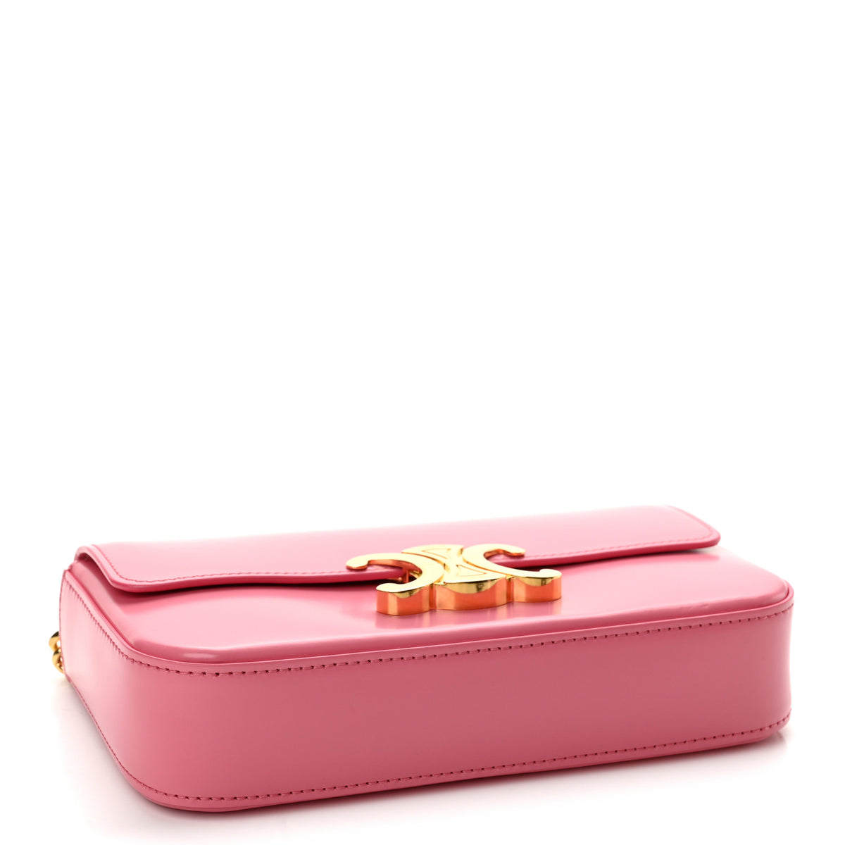 Shiny Calfskin Claude Chain Shoulder Bag Rose