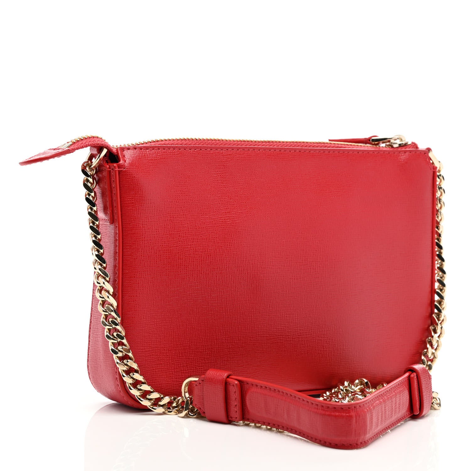 Versace Saffiano Calfskin Palazzo Chain Crossbody Red 3 of 9