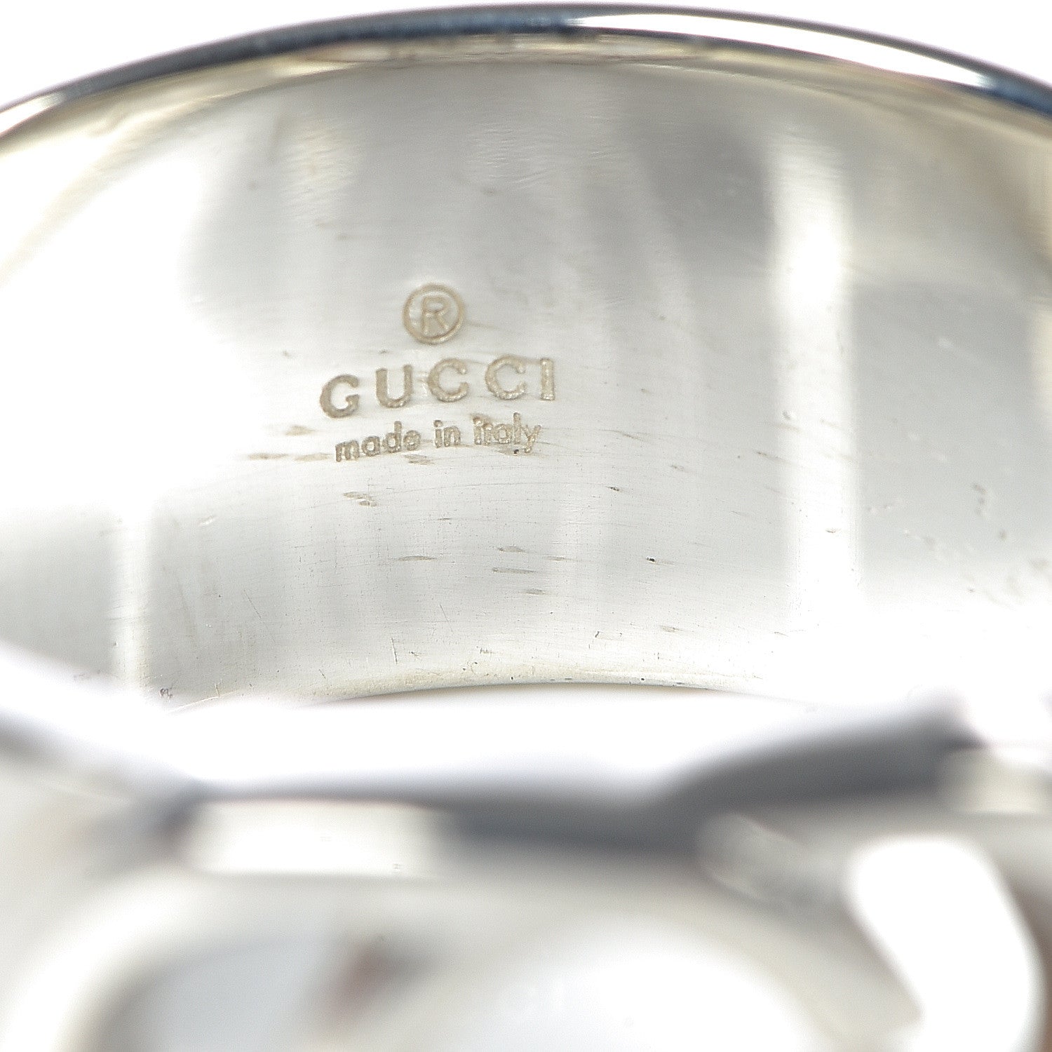 Gucci Sterling Silver 10mm Interlocking G Band Ring 60 9 5 of 7