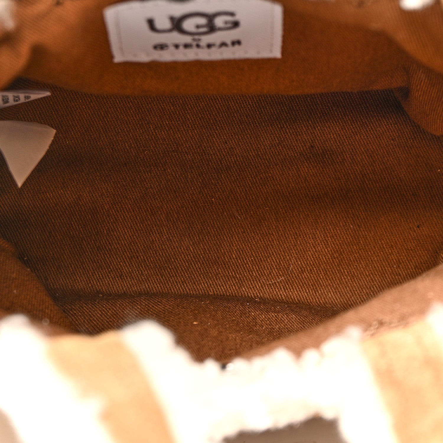 Telfar X UGG Suede Shearling Reverse Small Shopping Bag Natural 5 of 10