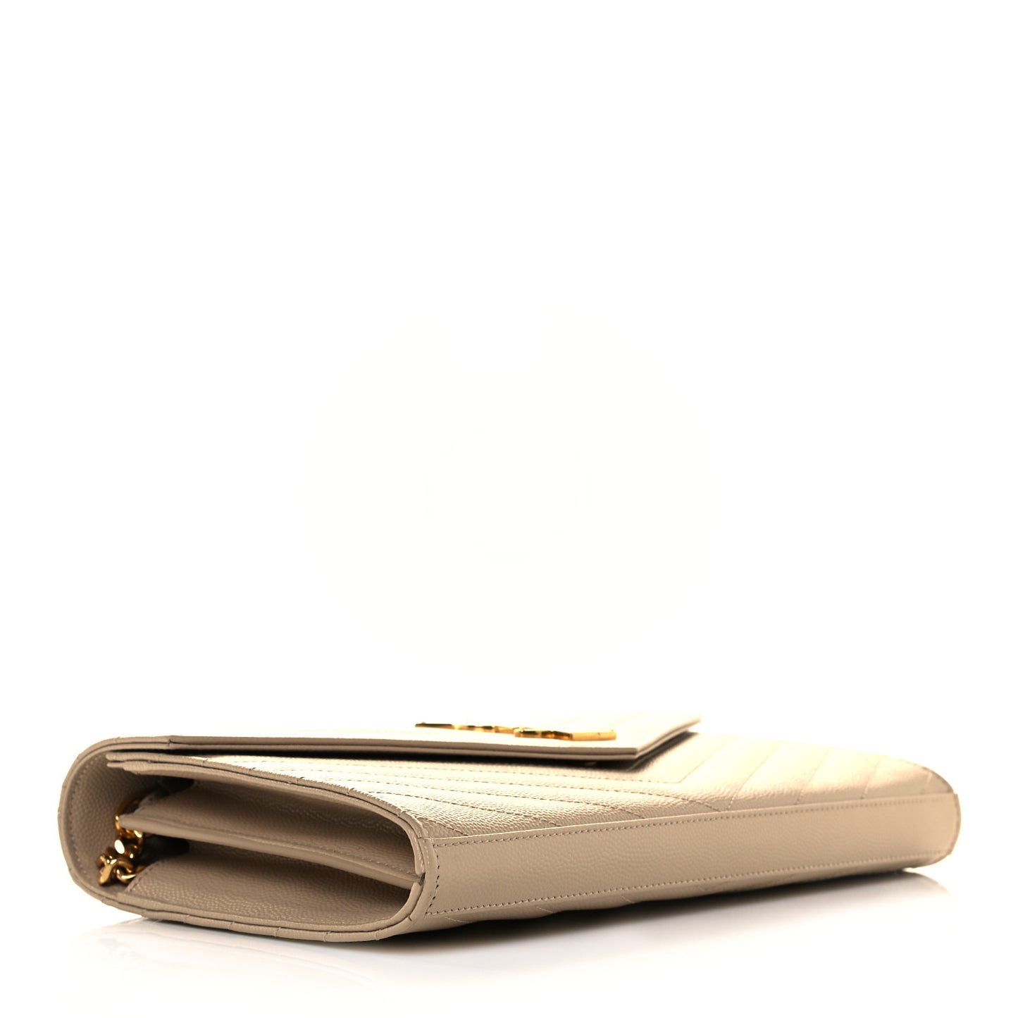 Grain De Poudre Matelasse Chevron Monogram Chain Wallet Nude Powder