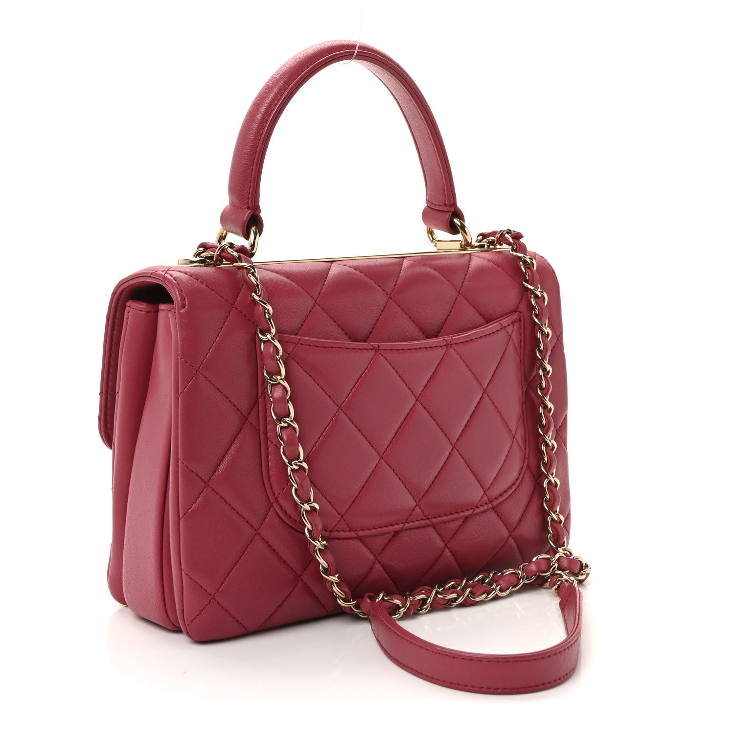Chanel Lambskin Quilted Small Trendy CC Flap Dual Handle Bag Dark Pink 3 of 10