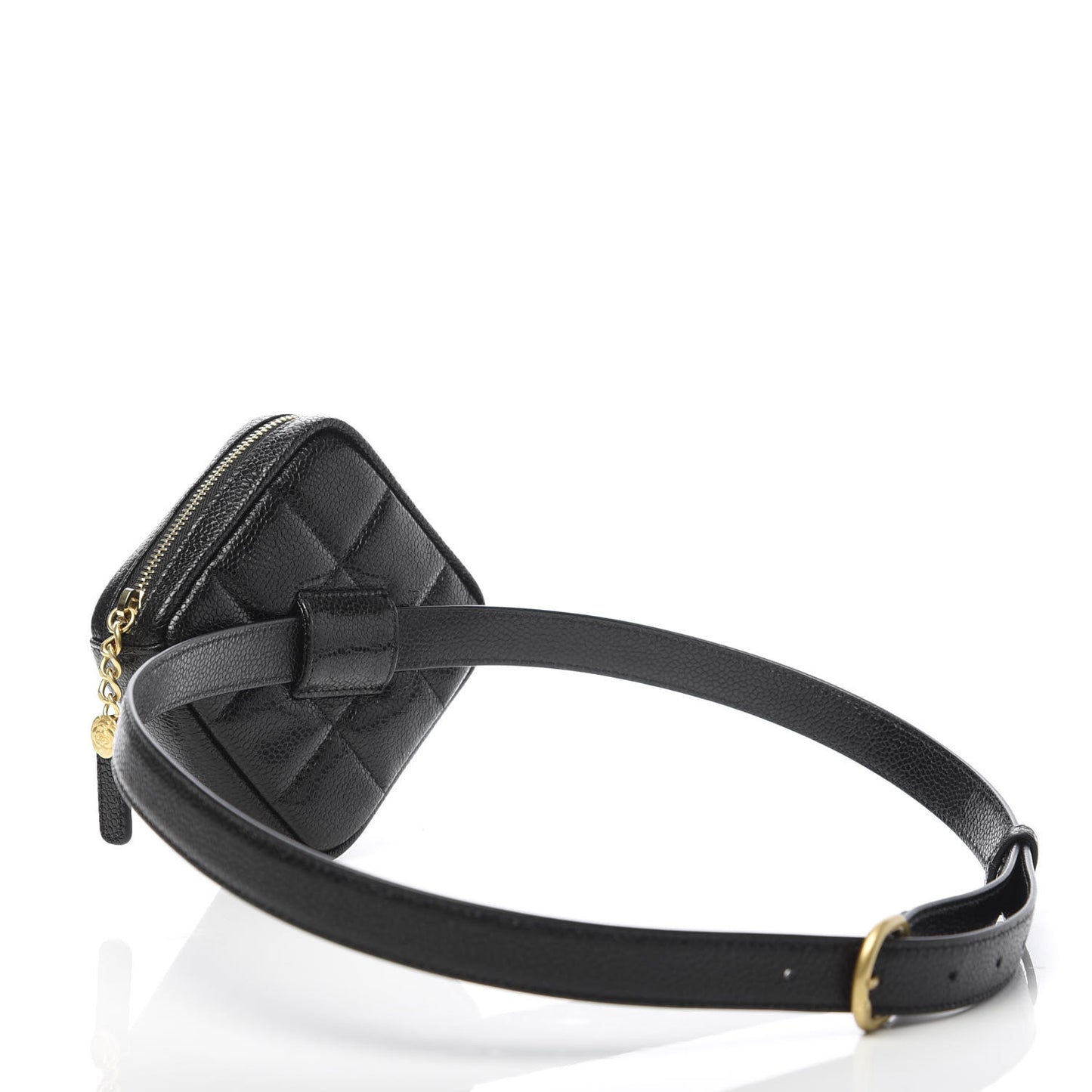 Caviar Quilted Coin Purse Belt Bag Black