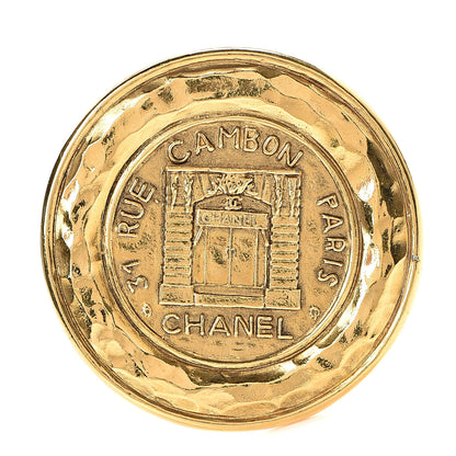 Chanel 31 Rue Cambon Medallion Brooch Gold 1 of 5