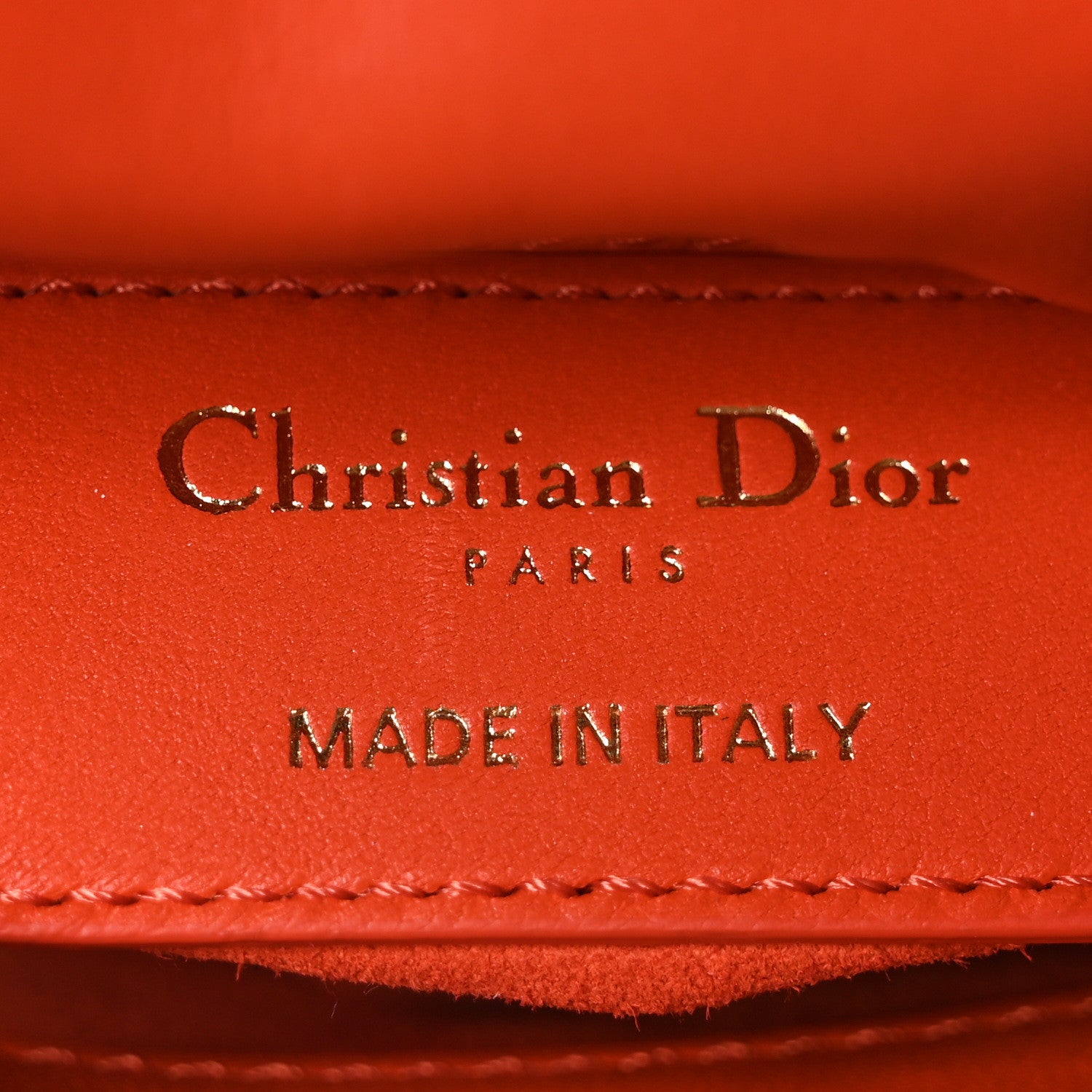 Christian Dior Lambskin Cannage Micro Lady Dior Orange 6 of 10