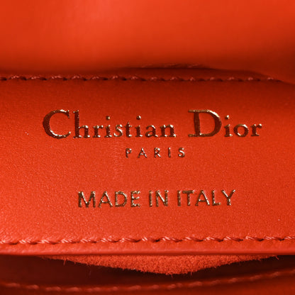 Christian Dior Lambskin Cannage Micro Lady Dior Orange 6 of 10