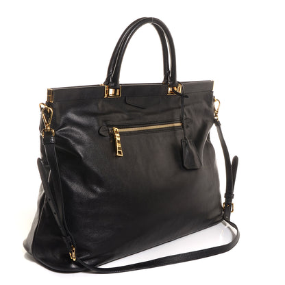 Prada Soft Calf Large Frame Tote Nero Black 4 of 12