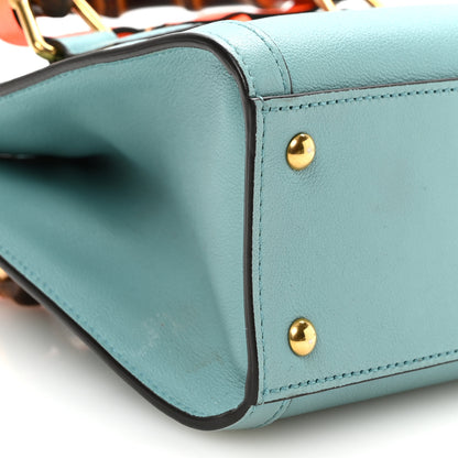 Gucci Wonka Grain Calfskin Mini Diana Tote Bag Dusty Azure Orange Fluo 9 of 10