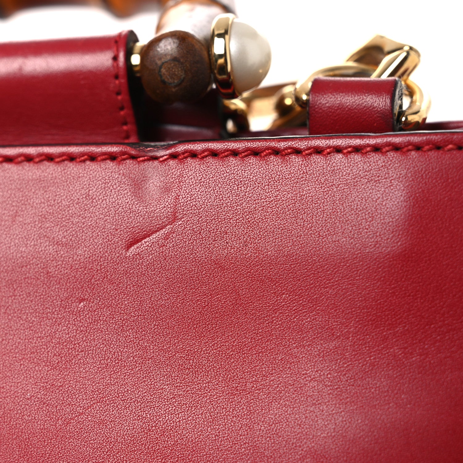 Gucci Nappa Bamboo Web Small Nymphaea Top Handle Bag Hibiscus Red 13 of 18