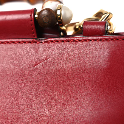Gucci Nappa Bamboo Web Small Nymphaea Top Handle Bag Hibiscus Red 13 of 18