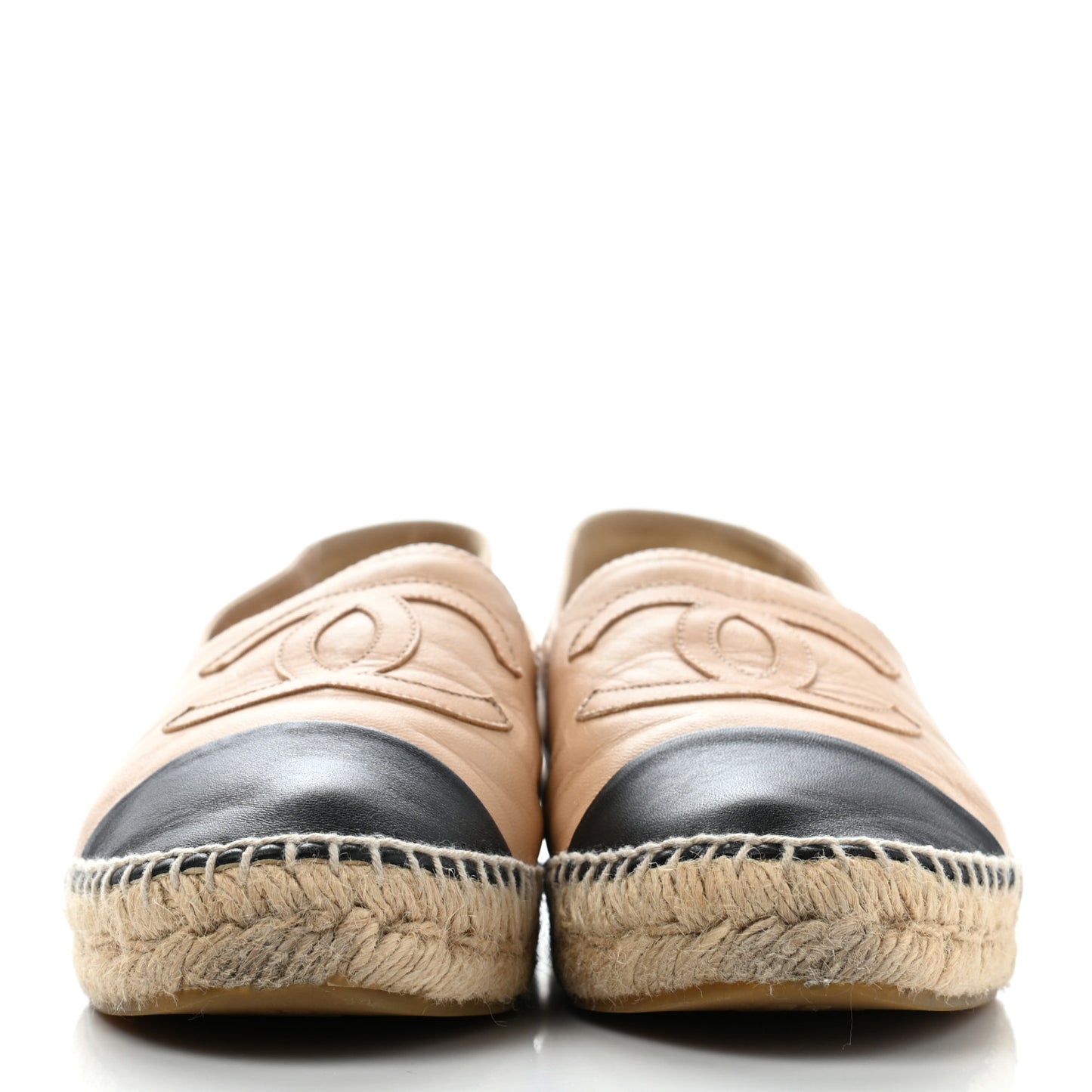 Lambskin CC Espadrilles 39 Beige Black