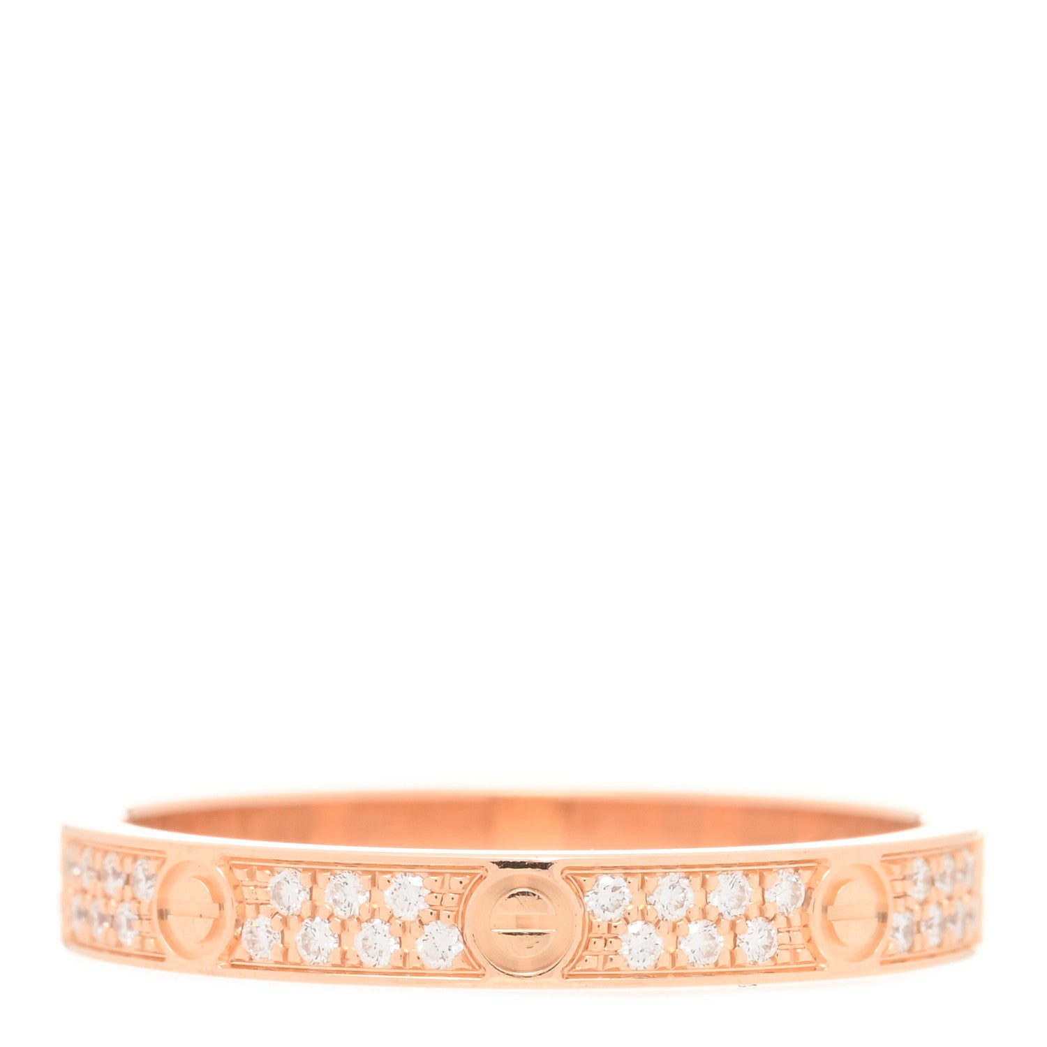 Cartier 18K Pink Gold Diamond 2.6mm LOVE Paved Band Ring 49 4.75 3 of 4
