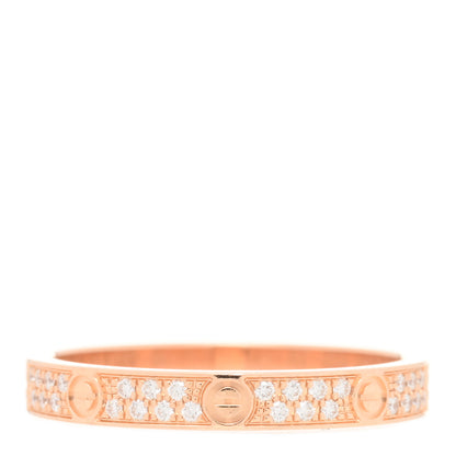 Cartier 18K Pink Gold Diamond 2.6mm LOVE Paved Band Ring 49 4.75 3 of 4