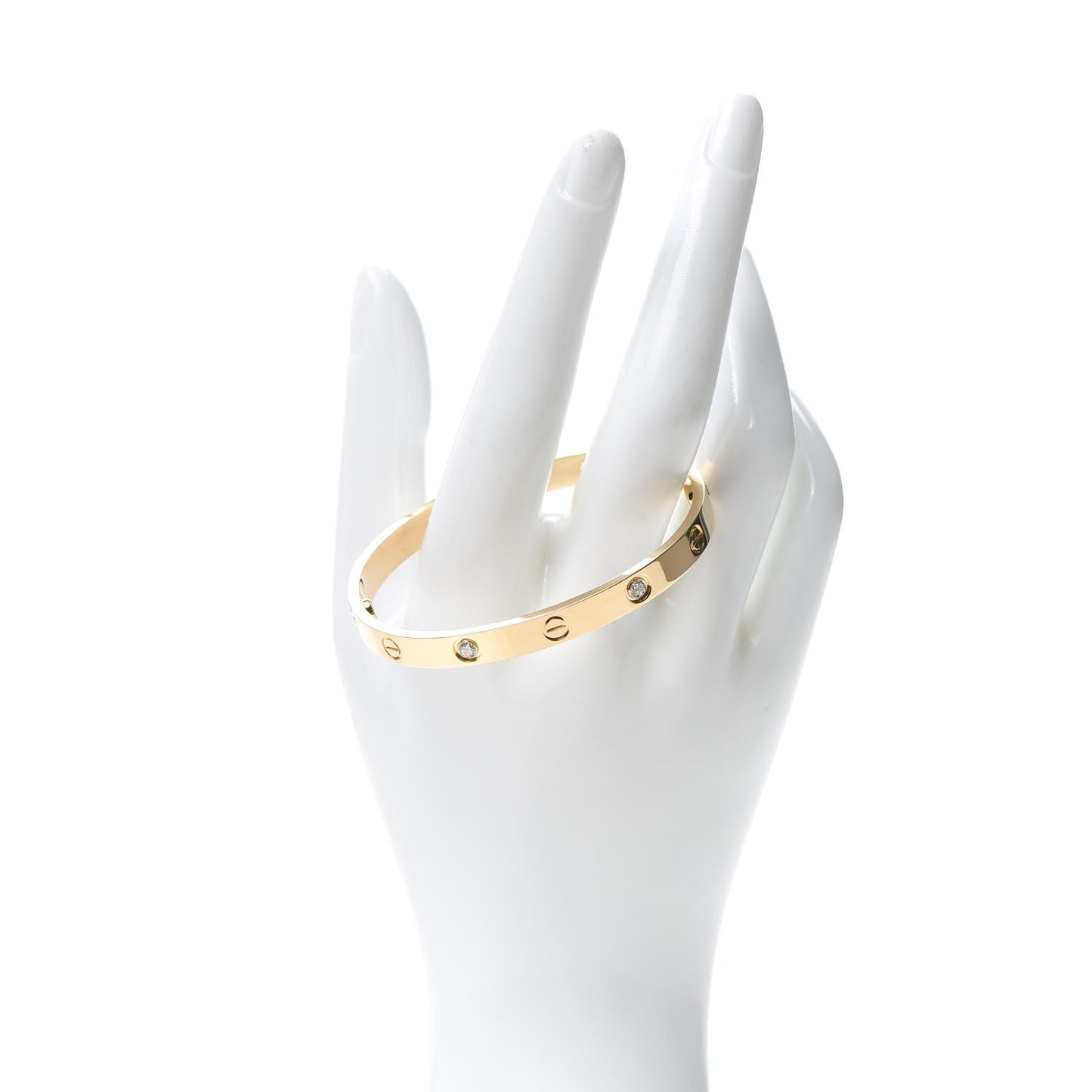 18K Yellow Gold 4 Diamond LOVE Bracelet 17