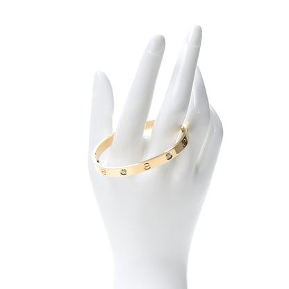 Cartier 18K Yellow Gold 4 Diamond LOVE Bracelet 17 2 of 8