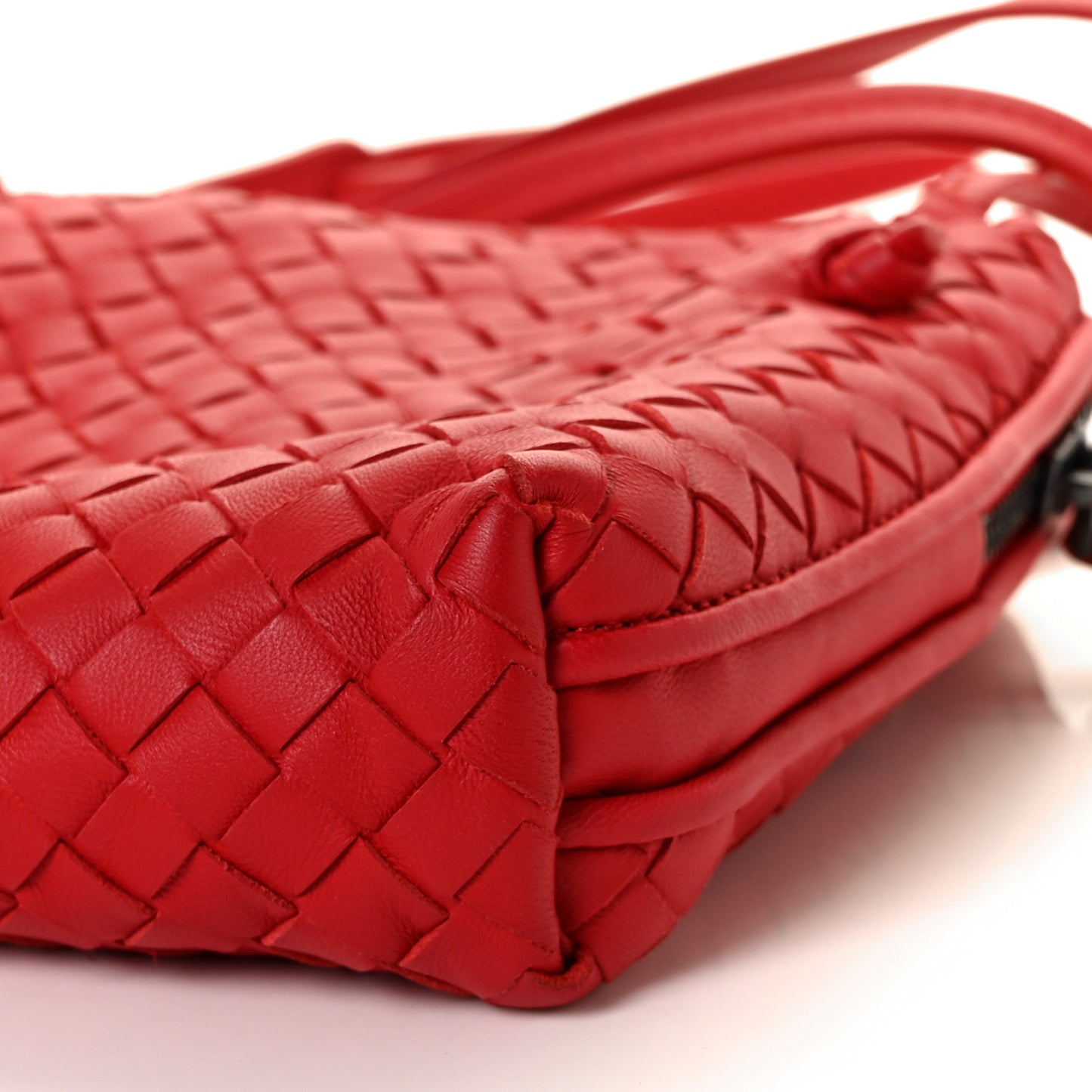 Nappa Intrecciato Nodini Crossbody Messenger Red