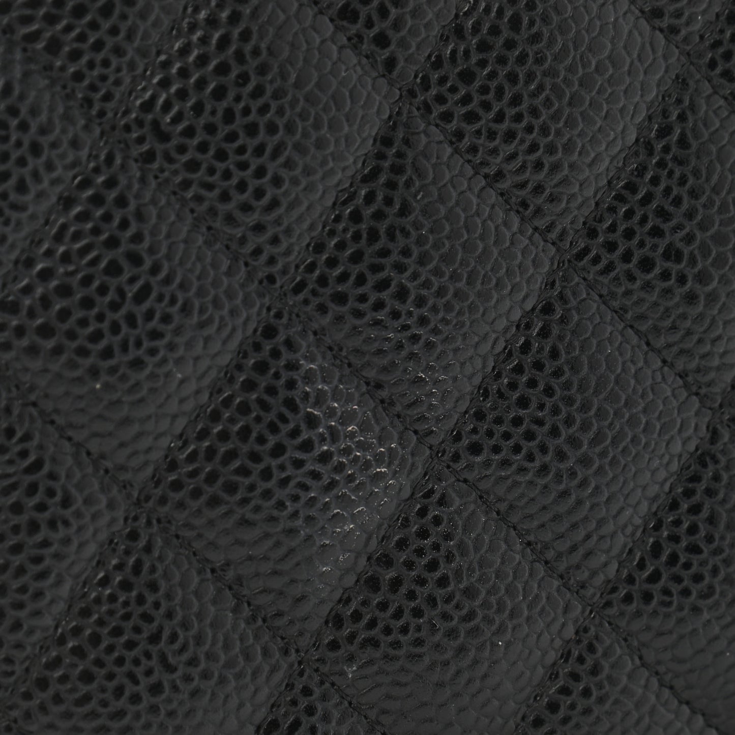 Caviar Quilted Large Gusset Zip Around Wallet Black