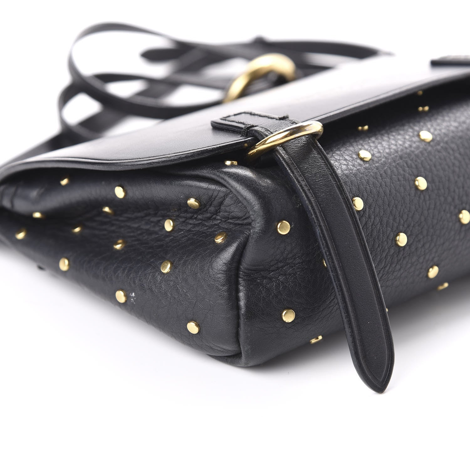 Burberry Soft Grain Calfskin Studded Baby Bridle Saddle Bag Black 6 of 13