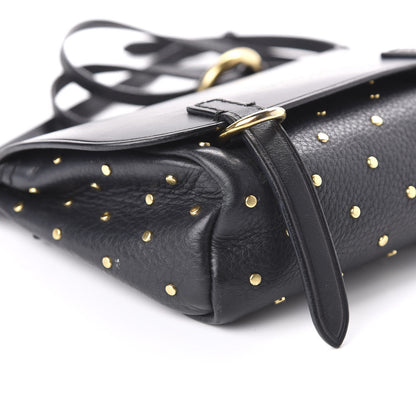 Burberry Soft Grain Calfskin Studded Baby Bridle Saddle Bag Black 6 of 13