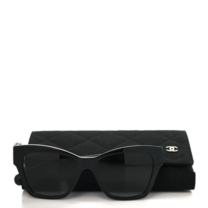 Chanel Acetate Square Cat Eye CC Sunglasses 5456-Q-A Black 7 of 7