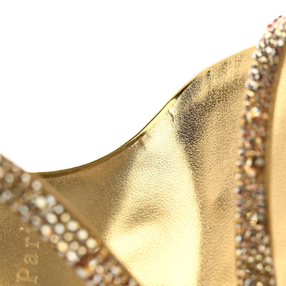 Christian Louboutin Crystal Strass Rosalie 100 Sandals 37 Cry Aurum Gold 13 of 19