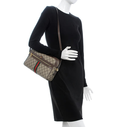 Gucci GG Supreme Monogram Web Small Ophidia Shoulder Bag Brown 2 of 7