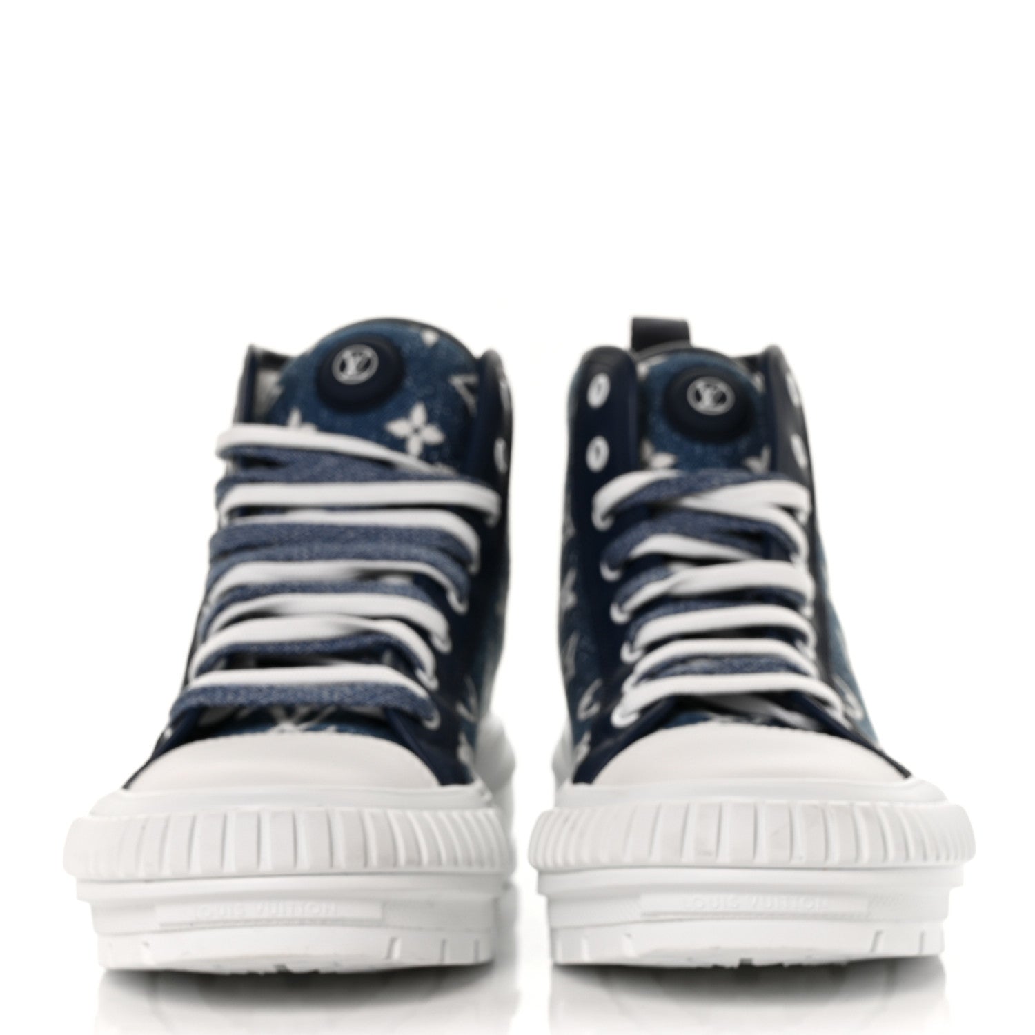 Louis Vuitton Denim Monogram Squad Sneaker Boots 40 Marine 2 of 8
