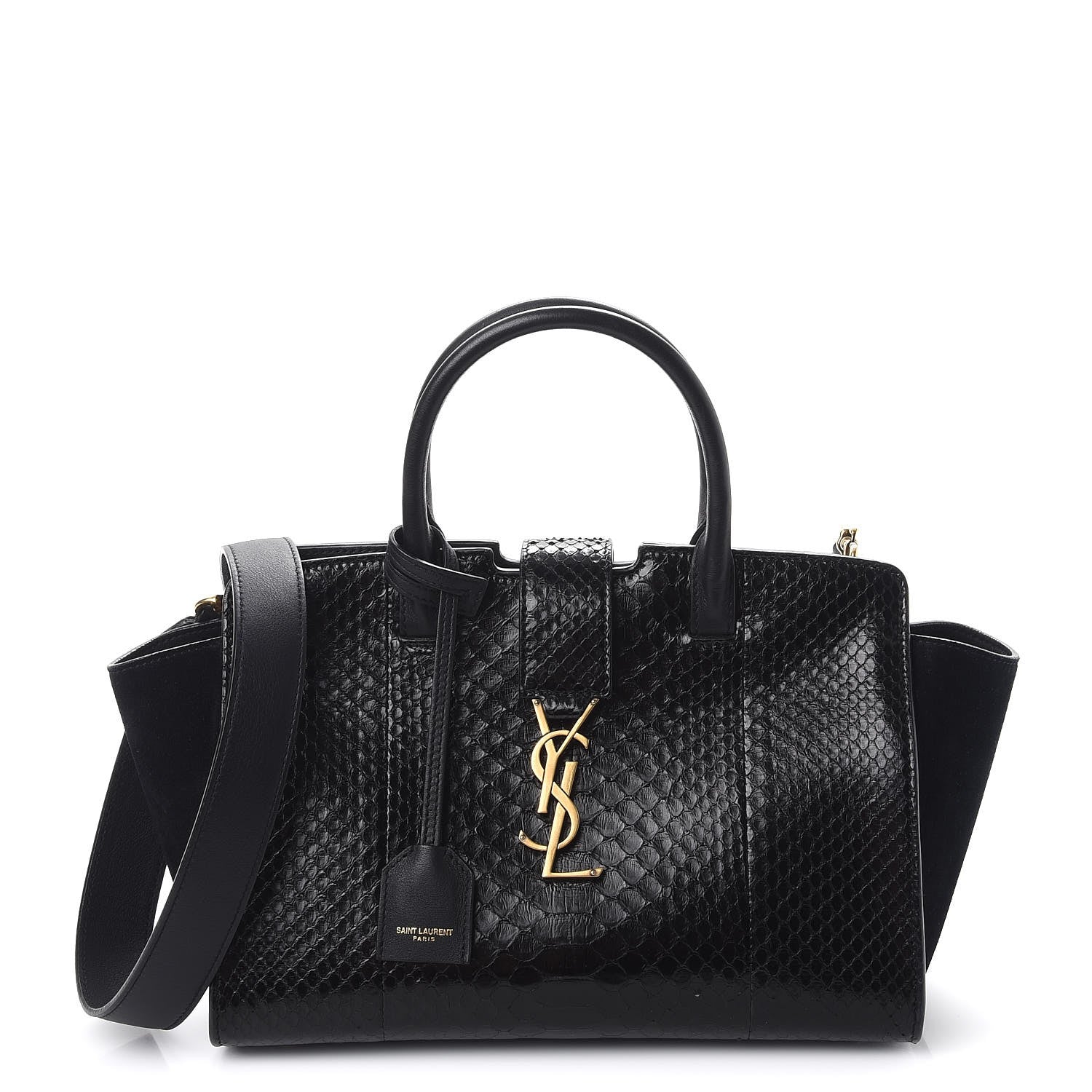 Saint Laurent Python Suede Baby Monogram Downtown Cabas Black 1 of 8