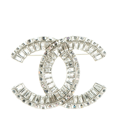 Chanel Baguette Crystal CC Brooch Silver 1 of 4