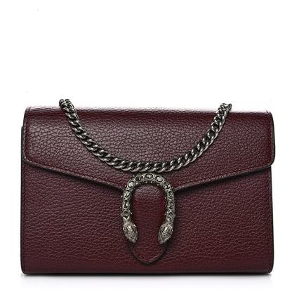 Gucci Dollar Calfskin Crystal Mini Dionysus Chain Wallet Vintage Bordeaux 1 of 9