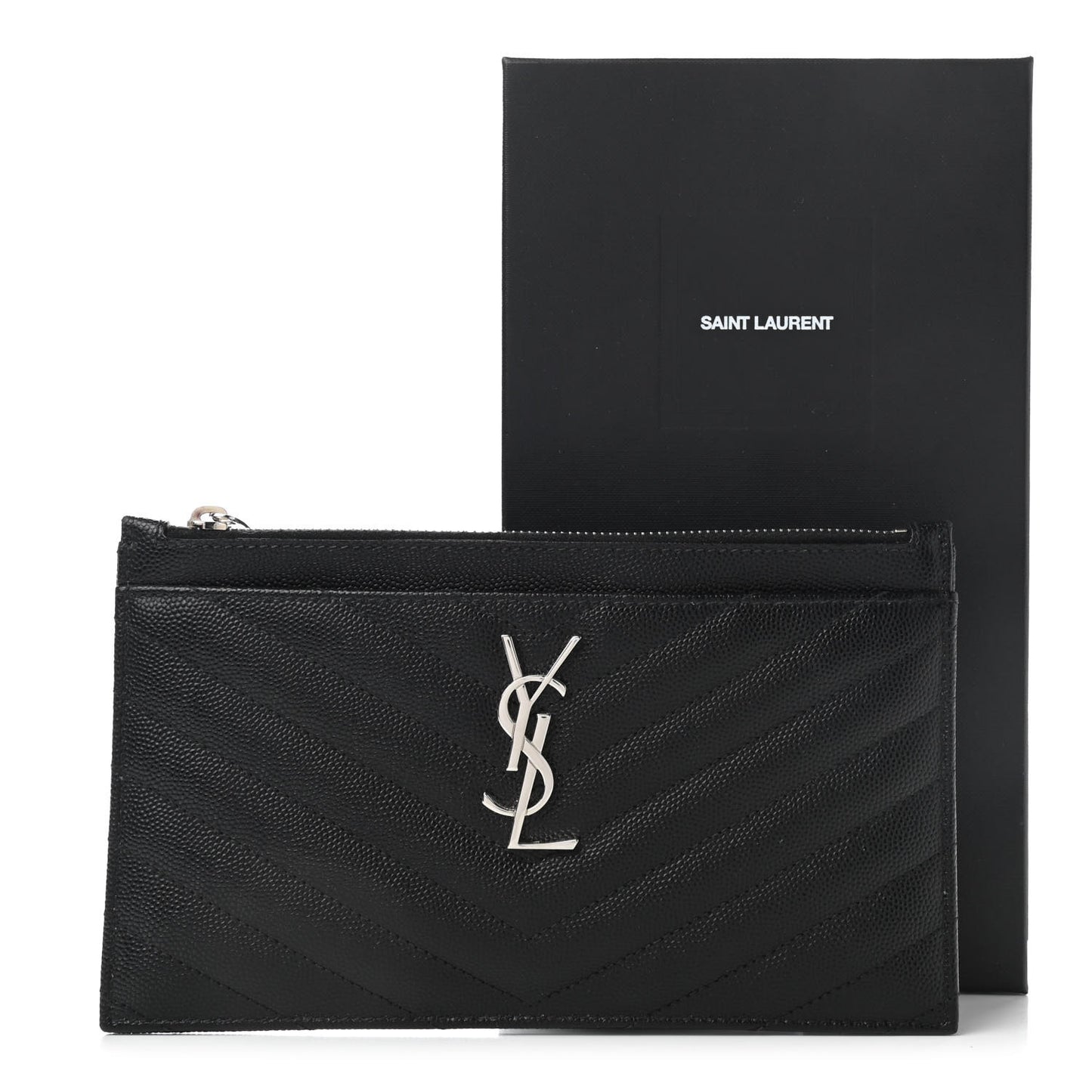 Grain De Poudre Chevron Monogram Bill Pouch Black