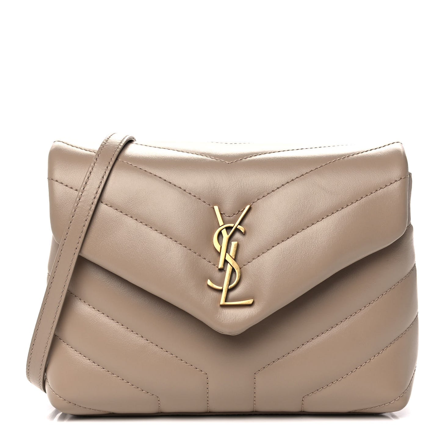 Calfskin Y Quilted Monogram Toy Loulou Crossbody Bag Latte
