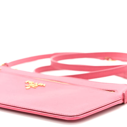 Prada Saffiano Lux Crossbody Bag Peonia 9 of 10
