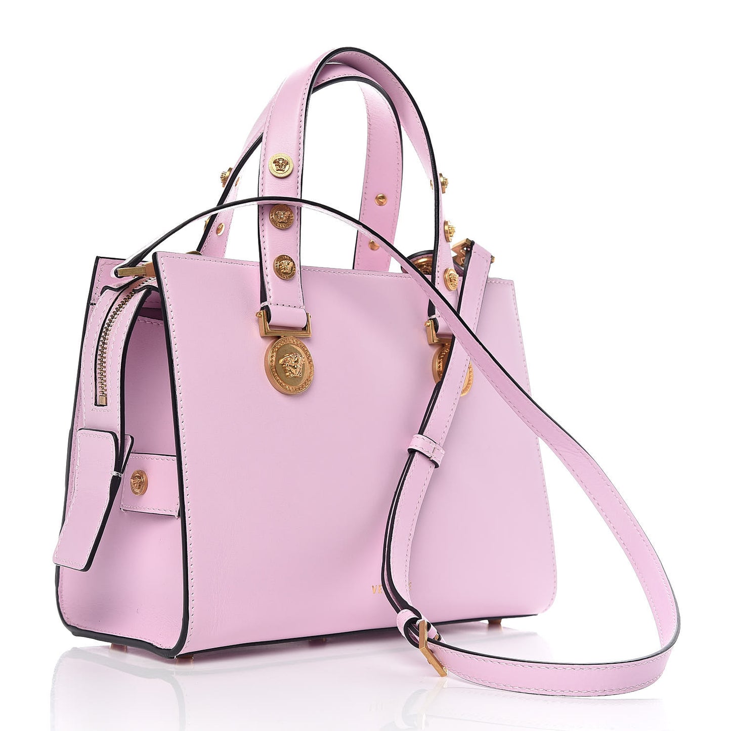 Calfskin Medusa Stud Tribute Tote Pink