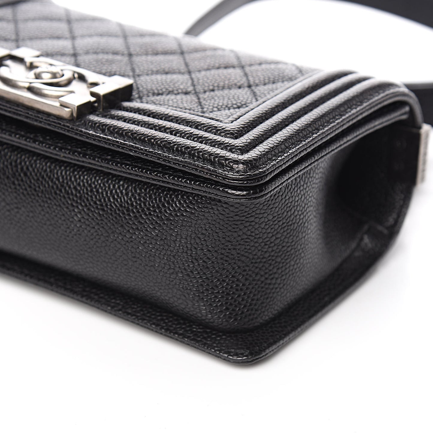 Caviar Quilted Small Boy Flap Black