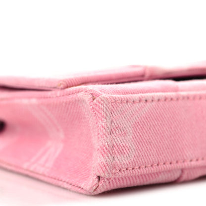 Balenciaga Denim XS Hourglass Wallet On Chain Pink 8 of 9