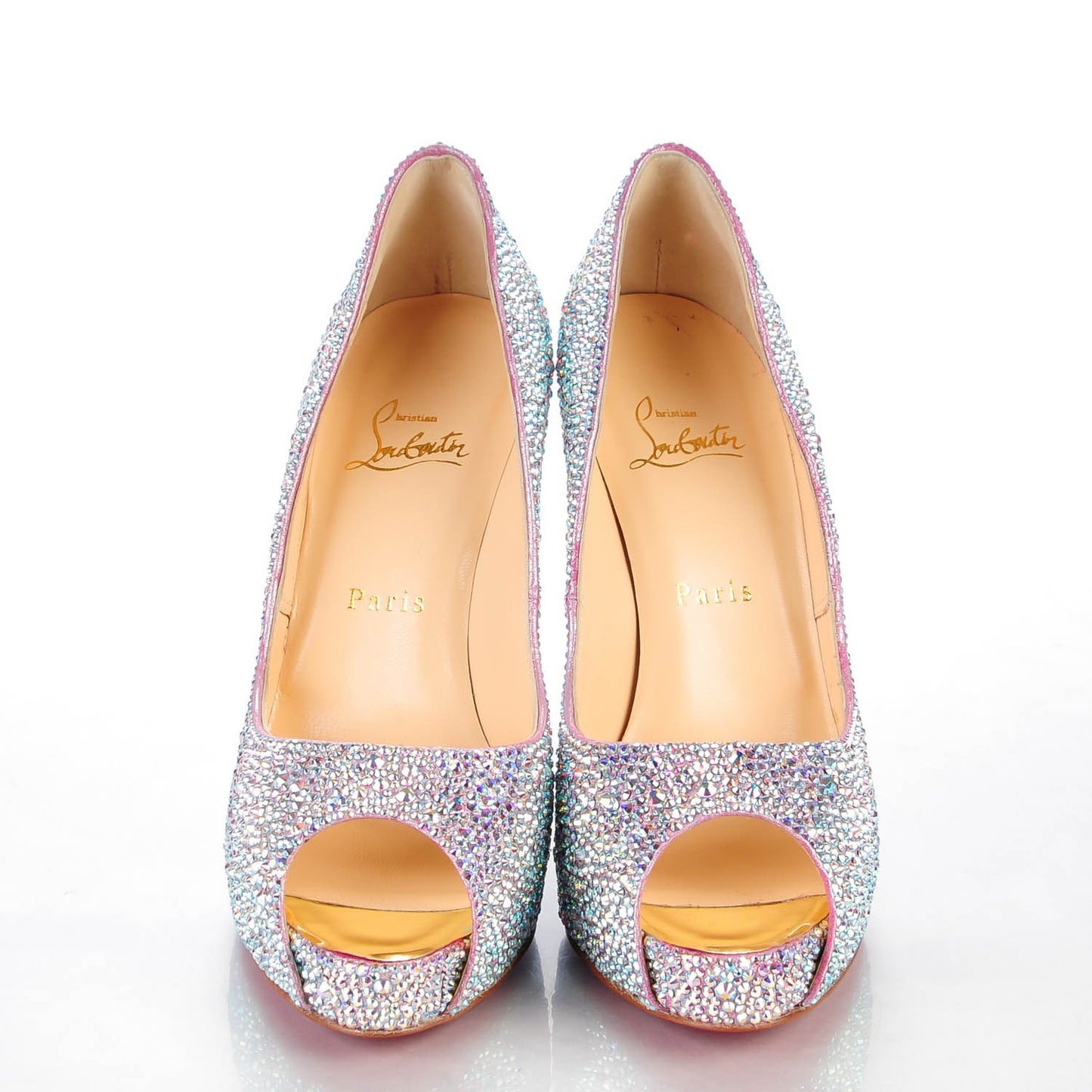 Suede Strass Very Riche 120 Platform Pumps 38.5 Aurora Boreale