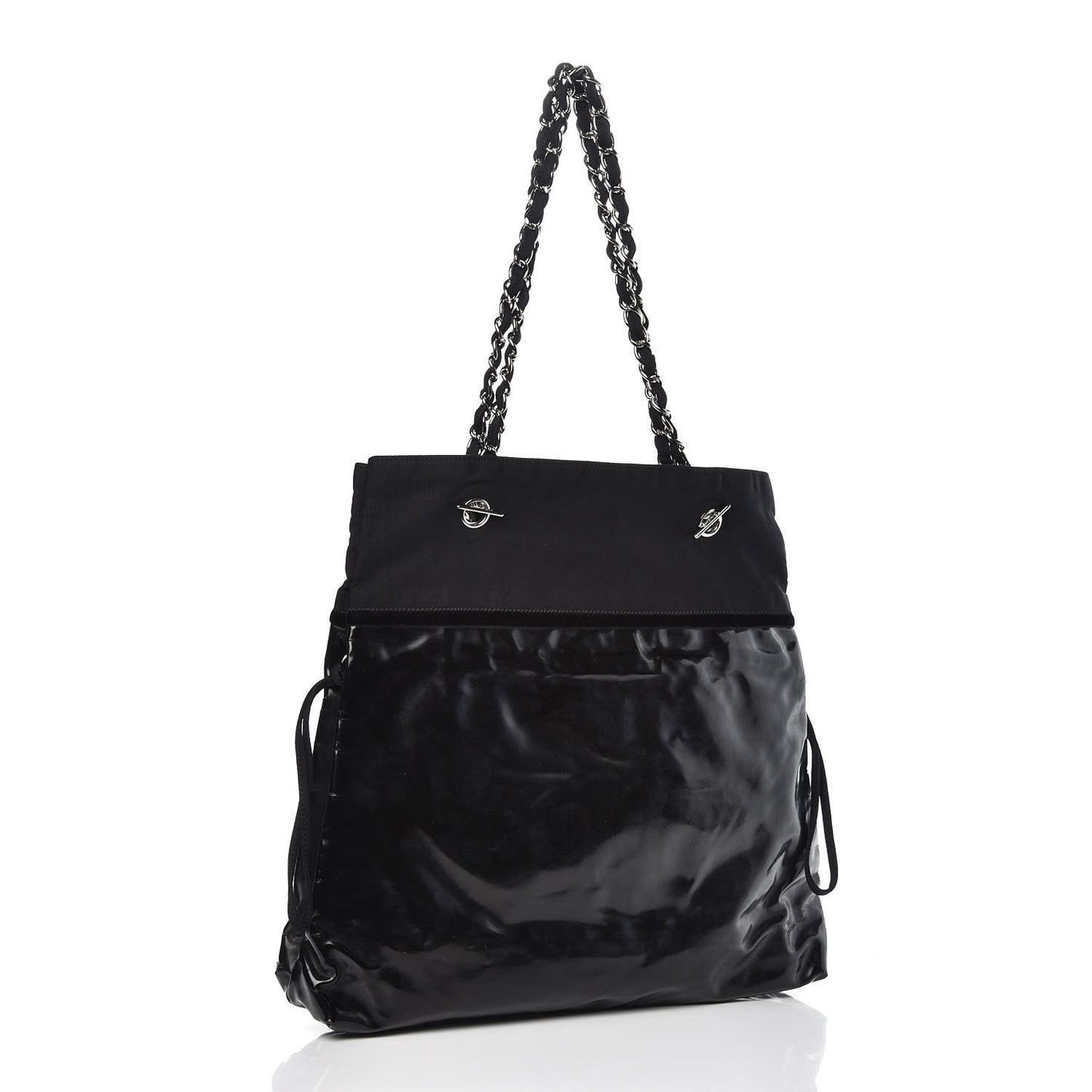Vinyl Spirit Drawstring Tote Black